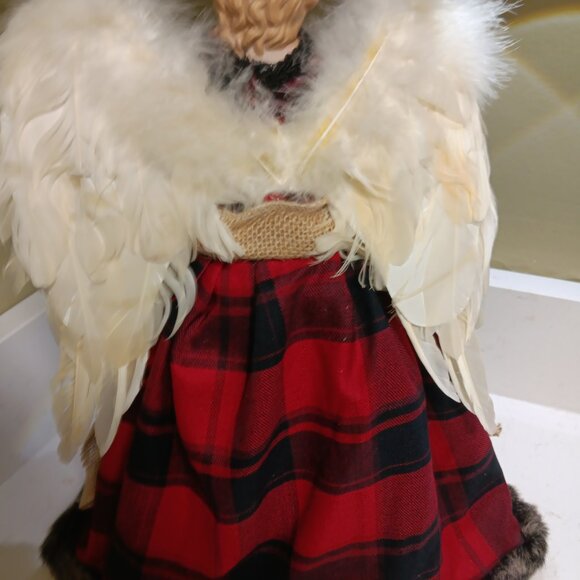 16" Plaid Angel Christmas Tree Topper / Ornament - Picture 5 of 6